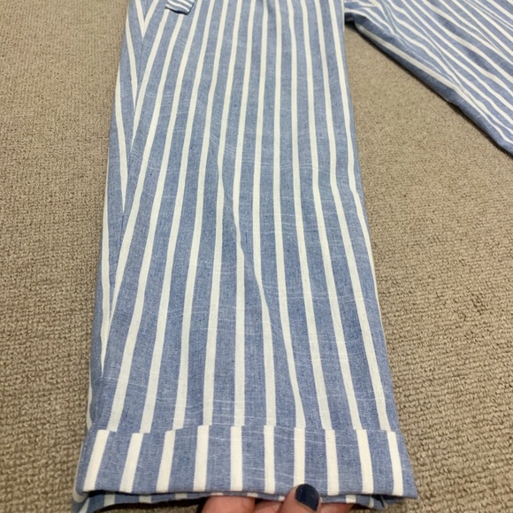 Cuffed Striped Canvas Pant with Tie - Picture 5 of 5